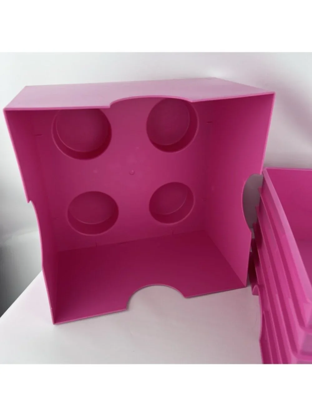 LEGO Pink Storage Brick 2x2 Cube 4 Stud Stackable Container Box #234